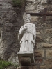 Figur am Stützpfeiler der Burg Istein