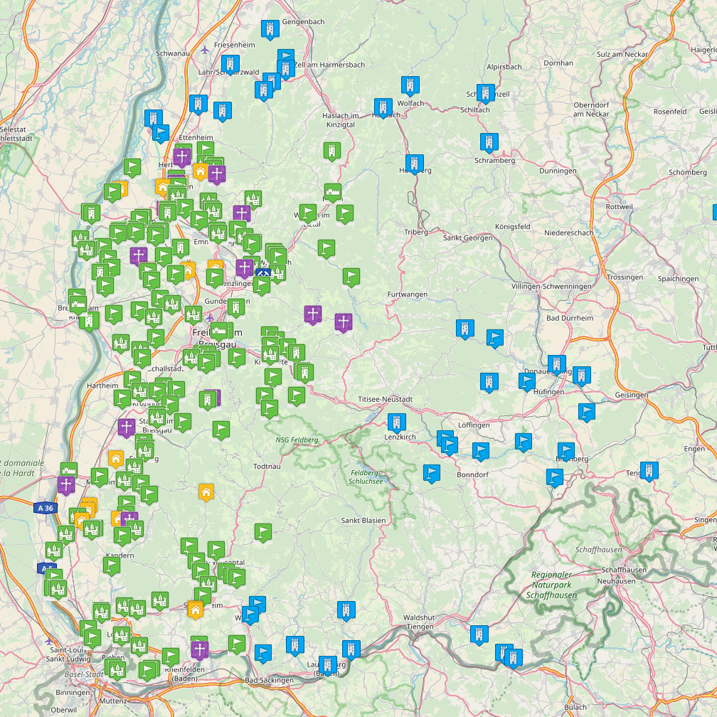 Burgenkarte | Breisgau-Burgen.de