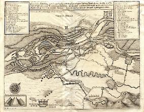 Stadtestung Breisach - Planzeichnung in Vogelperspektive von M. Merian 1638