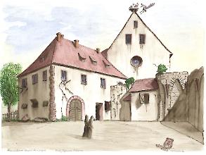 Franziskanerkloster Kenzingen Auquarell Hans-Juergen van Akkeren