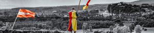 Badische Flaggenparade auf der Ruine Lichteneck