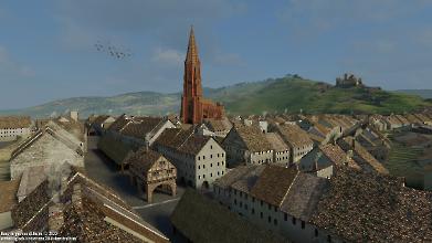 Freiburg mit Münster um 1340