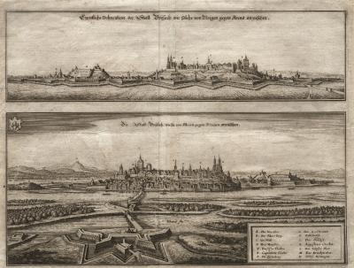 Stadtestung Breisach - Planzeichnung von M. Merian 1638